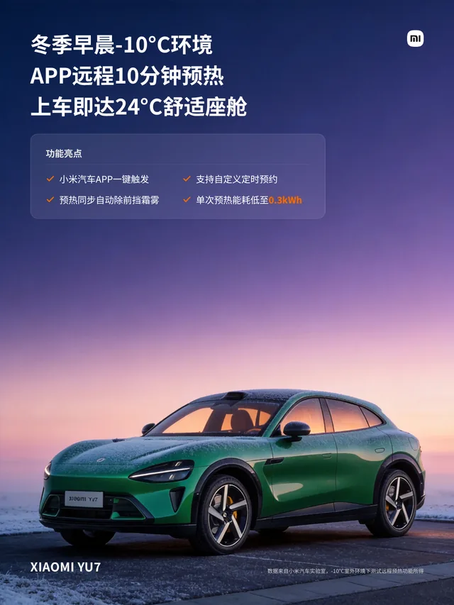 汽车功能宣传海报，紫调暮色雪地